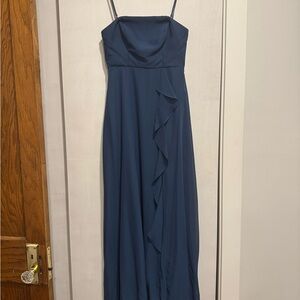Winnie Slate Blue Birdy Grey Bridesmaid Dress
